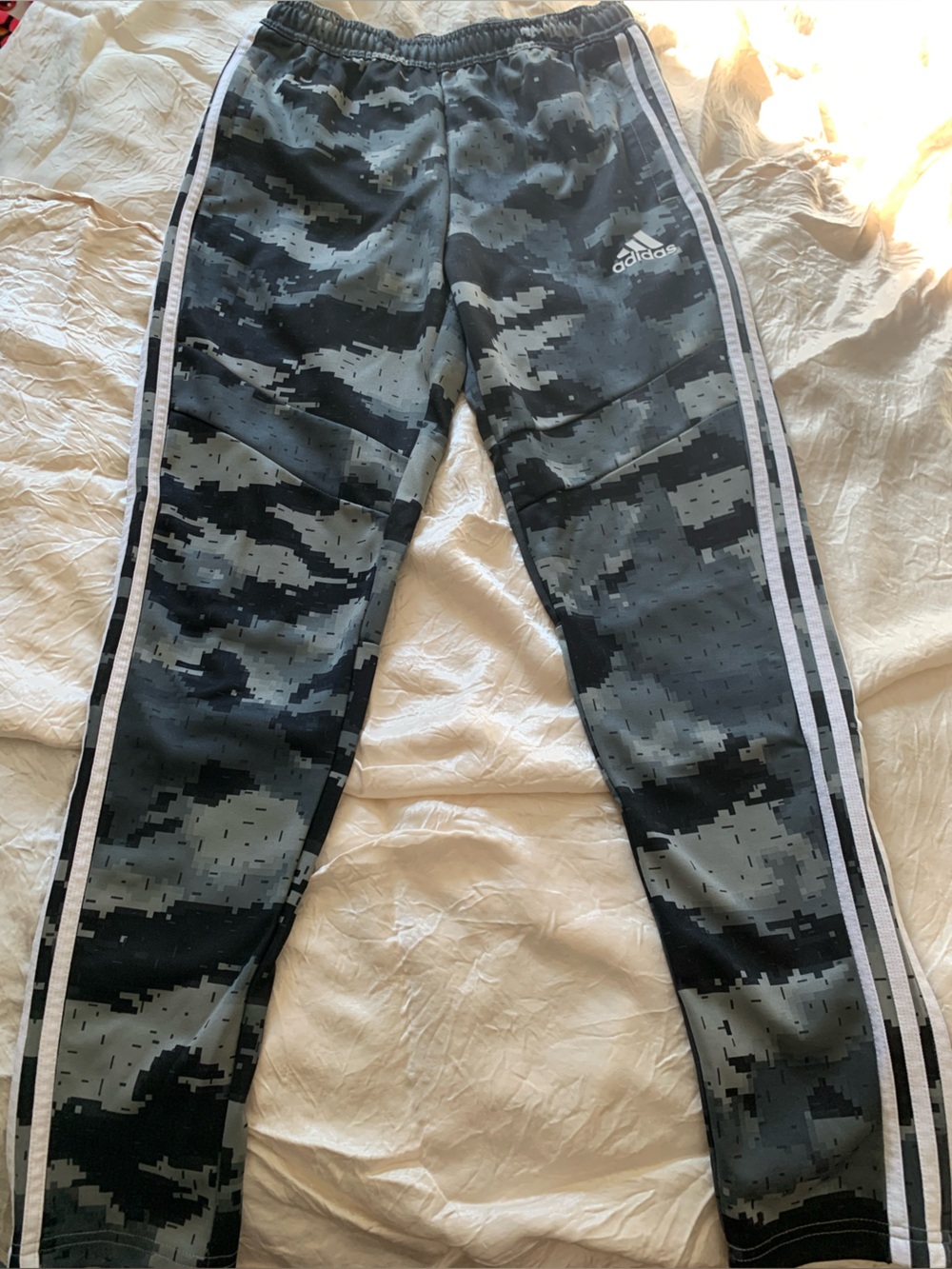 adidas Gray & Black Camo Track Pants